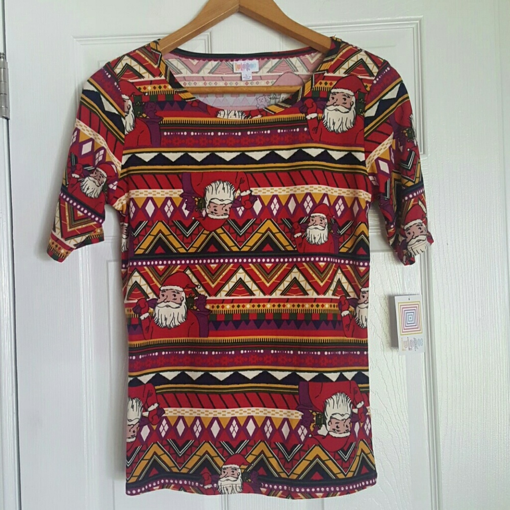 NWT Lularoe Holiday Santa Gigi tunic top Sz Large
